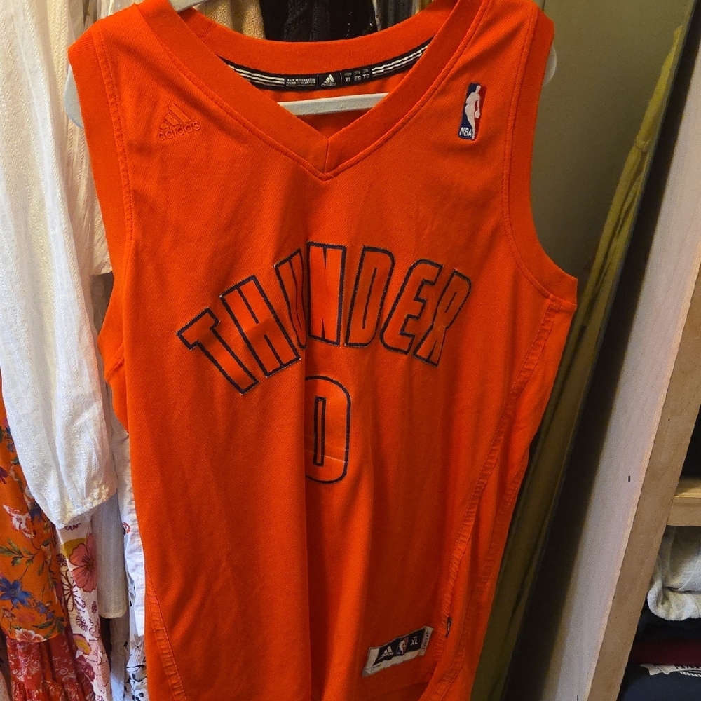 Adidas Orange Thunder Basketball Jersey